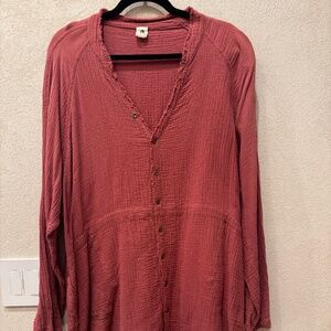 Coral Gauze Tunic XL